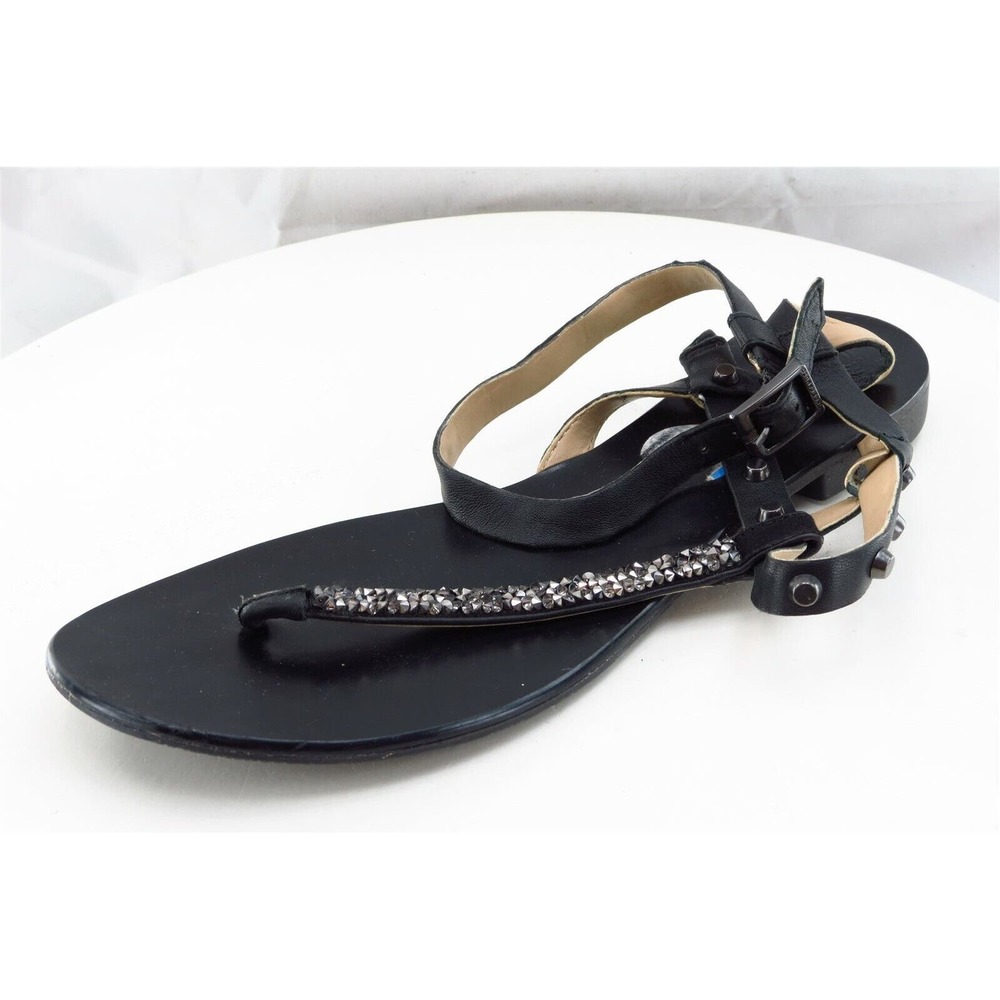 Vince Camuto Sz 6.5 M Black Strappy Leather Women Sandals Jayme‎